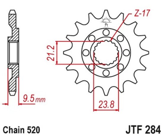 Steel Front Countershaft Sprocket - 12 Teeth, 520 Pitch - Image 3