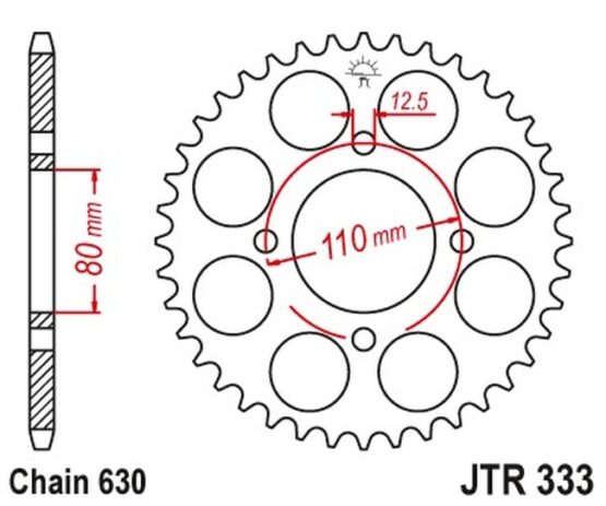 Steel Rear Sprocket - 41 Teeth 630 - Image 2