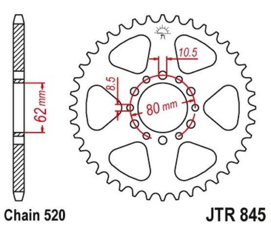 Steel Rear Sprocket - 43 Teeth