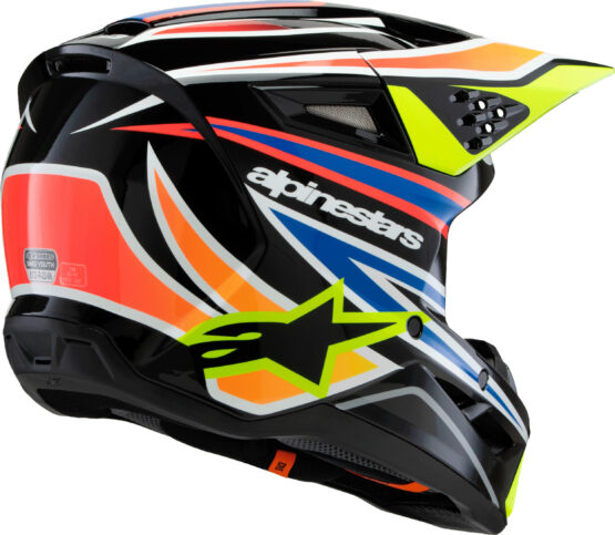 Alpinestars SM3 Youth Wurx Helmet YS Black/Yellow/Blue/Red - Image 5