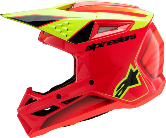 Alpinestars SM3 Youth Fray Helmet Red/Yellow Fluo Large - Image 2