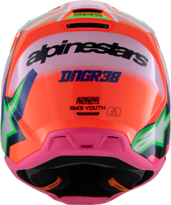 Alpinestars SM3 Youth Deegan Helmet YM Orange/Purple/Pink - Image 2