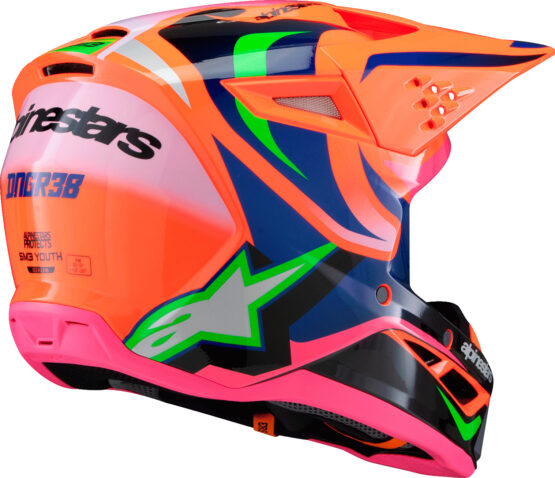 Alpinestars SM3 Youth Deegan Helmet YM Orange/Purple/Pink - Image 3