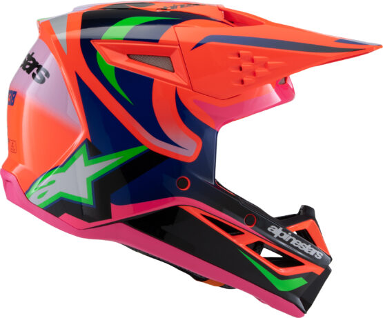 Alpinestars SM3 Youth Deegan Helmet YM Orange/Purple/Pink - Image 4