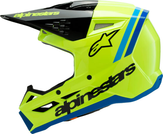 Alpinestars SM3 Youth Radium Helmet YS Yellow Fluo/Black/Blue - Image 2
