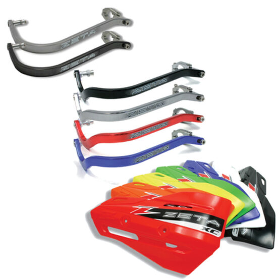 Drop Handguard Handlebar Armor / XC Protector Kit - 7/8" Green / Red - Image 2