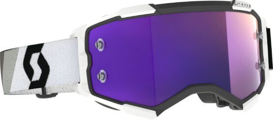 Scott Fury Premium Goggles Black/White Purple Chrome Lens