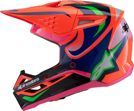 Alpinestars SM3 Youth Deegan Helmet YM Orange/Purple/Pink - Image 7