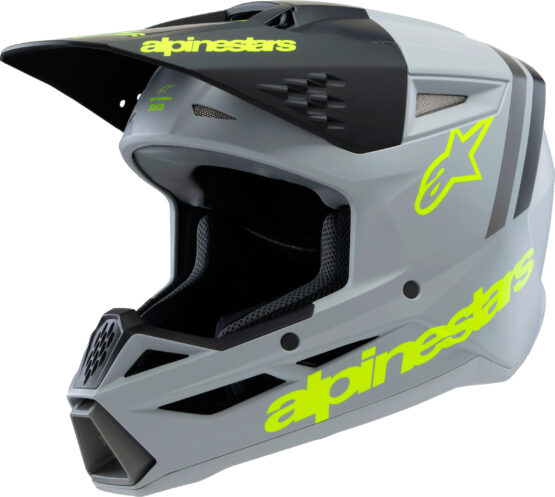 Alpinestars SM3 Youth Radium Helmet Gray/Black/Yellow Fluo YM