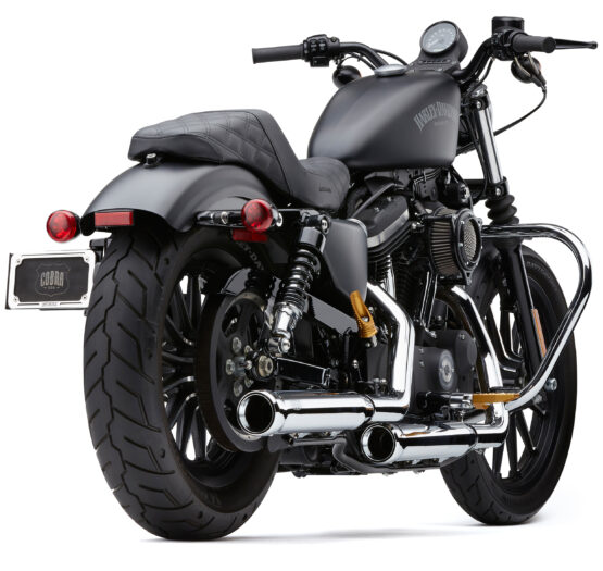 Cobra 3 Inch Neighbor Hater Slip-On Mufflers Chrome For Harley XL 14-22 - Image 5