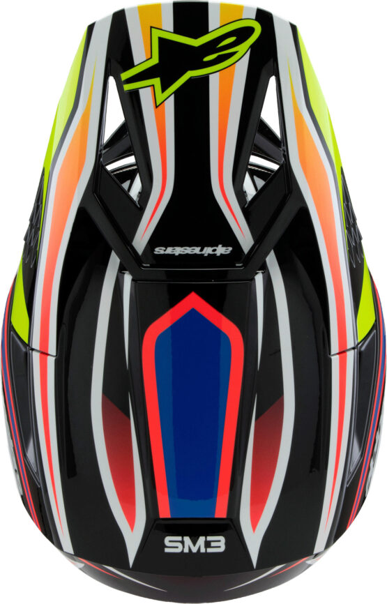 Alpinestars SM3 Youth Wurx Helmet YS Black/Yellow/Blue/Red - Image 10