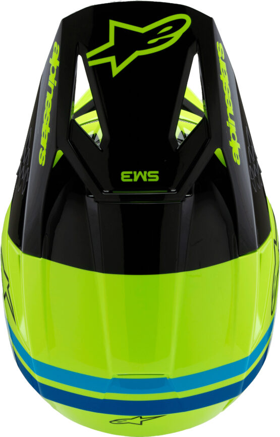 Alpinestars SM3 Youth Radium Helmet YS Yellow Fluo/Black/Blue - Image 4