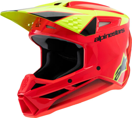 Alpinestars SM3 Youth Fray Helmet Red/Yellow Fluo Large