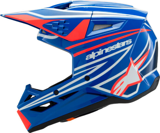 Alpinestars SM3 Youth Wurx Helmet Blue/Red/White/Black YL - Image 6