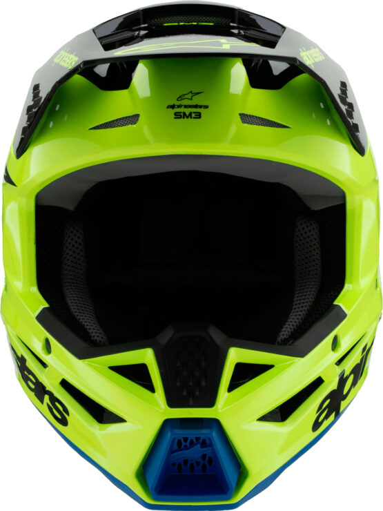 Alpinestars SM3 Youth Radium Helmet YS Yellow Fluo/Black/Blue - Image 6
