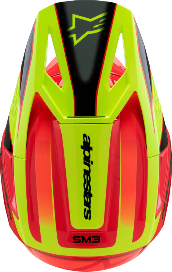 Alpinestars SM3 Youth Fray Helmet Red/Yellow Fluo Large - Image 5