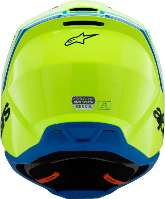 Alpinestars SM3 Youth Radium Helmet YS Yellow Fluo/Black/Blue - Image 7