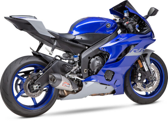 Yoshimura AT2 Slip-On Exhaust SS/CF Works Silver Fits 06-20 Yamaha YZF R6 - Image 2