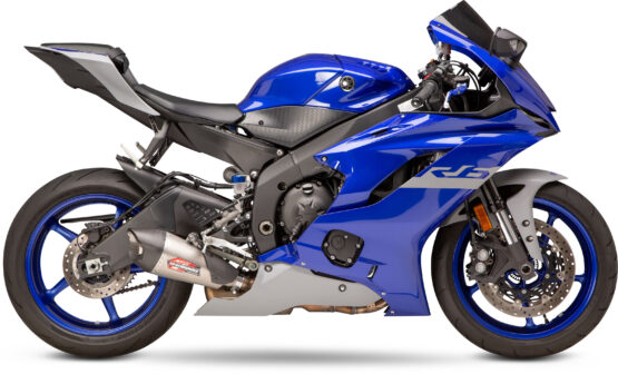 Yoshimura AT2 Slip-On Exhaust SS/CF Works Silver Fits 06-20 Yamaha YZF R6 - Image 3
