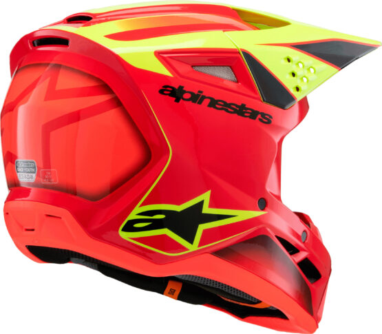 Alpinestars SM3 Youth Fray Helmet Red/Yellow Fluo Large - Image 7