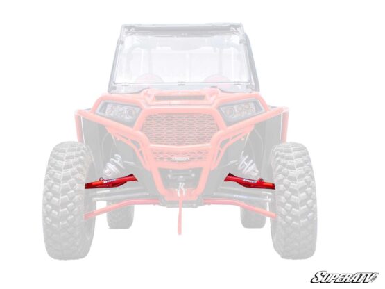 SuperATV Red High Clearance Front Upper A-Arms w/o Joints Fits 14-21 RZR XP 1000