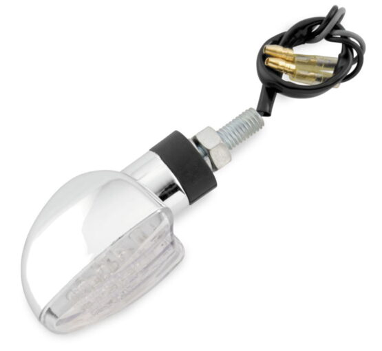 Motorcycle LED Turn Signals - Spade - Chrome - Amber L.E.D. - Image 2