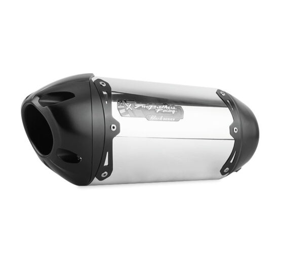 S1R Brushed Slip On Exhaust Black Cap