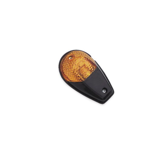 Flush Mount Mini Marker Lights - Amber Lens Clear Bulb Black Shell - Image 2