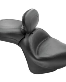 Touring Smooth Vinyl 2-Up Seat Black w/Backrest