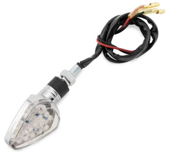 Motorcycle LED Turn Signals - Arrow Head - Chrome - Amber L.E.D. - Image 2