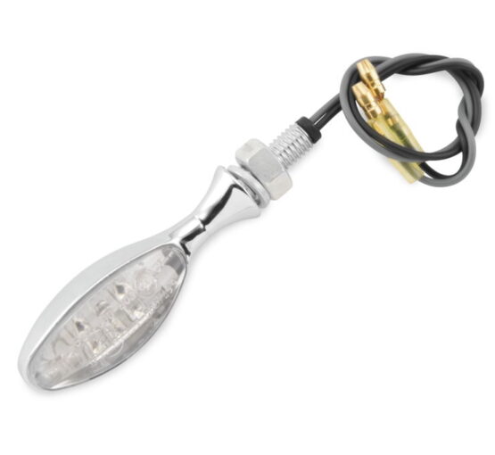 Motorcycle LED Turn Signals - Torpedo - Chrome - Amber L.E.D. - Image 2