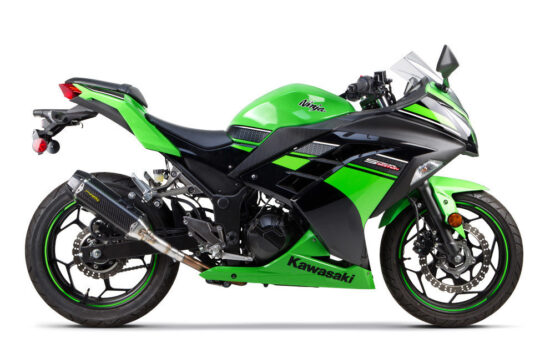 Two Brothers Carbon Slip-On Exhaust Black Fits Kawasaki Ninja 300 - Image 2