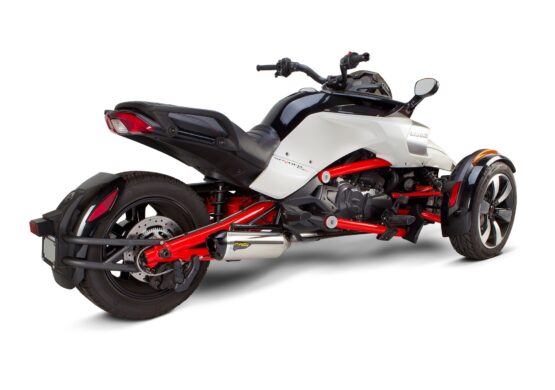 Two Brothers S1R Slip-On Exhaust Silver Fits 15-22 Can-Am Spyder F3/S - Image 3