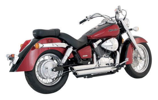 Vance & Hines Shortshots Staggered Chrome Exhaust Fits 04-09 Shadow Aero 750 - Image 2