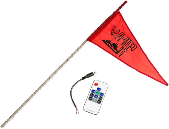 7' White RF Color LED Flag Whip Rod