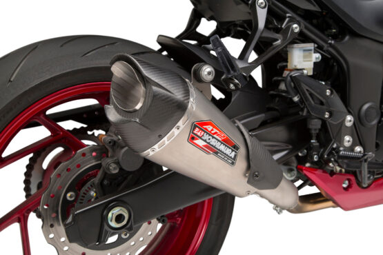 Yoshimura AT2 Stainless Slip-On Exhaust Silver Fits 18-21 Suzuki GSX-S750/Z - Image 2