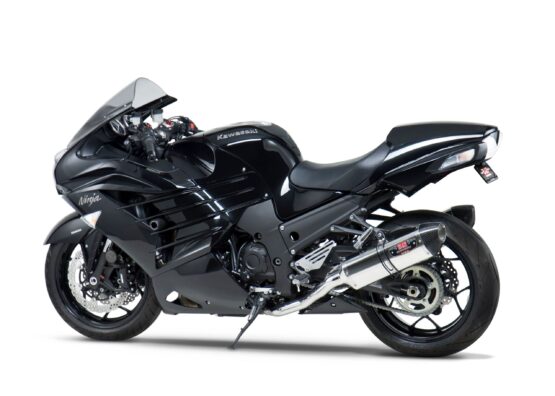 Yoshimura R77 SS Dual Slip-On Exhaust Silver Fits 12-23 Kawasaki ZX14 - Image 3