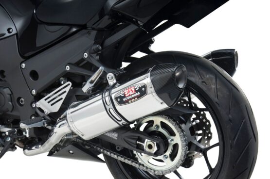 Yoshimura R77 SS Dual Slip-On Exhaust Silver Fits 12-23 Kawasaki ZX14 - Image 4