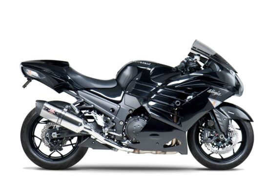 Yoshimura R77 SS Dual Slip-On Exhaust Silver Fits 12-23 Kawasaki ZX14 - Image 5