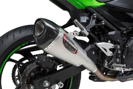 Yoshimura R77 Carbon Fiber Slip-On Exhaust Silver Fits Kawasaki Ninja 400 Z400