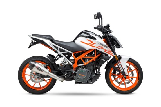 Yoshimura Alpha T Stainless Slip-On Exhaust Silver Fits 17-20 KTM RC390/390 Duke - Image 5