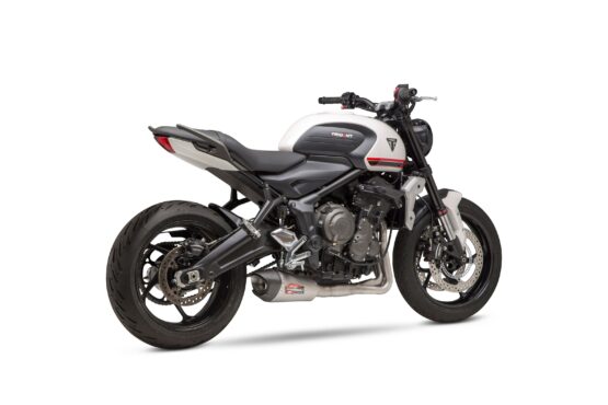 Yoshimura AT2 Race Stainless Full Exhaust Silver Fits 2021 Triumph Trident 660 - Image 2