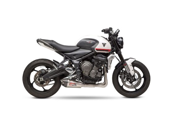 Yoshimura AT2 Race Stainless Full Exhaust Silver Fits 2021 Triumph Trident 660 - Image 3