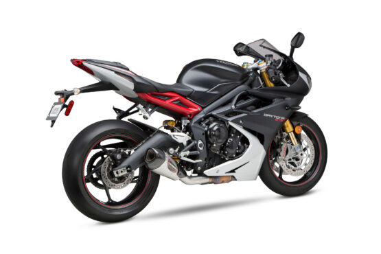 Yoshimura Alpha T SS Slip-On Exhaust Silver Fits 13-17 Triumph Daytona 675 - Image 3