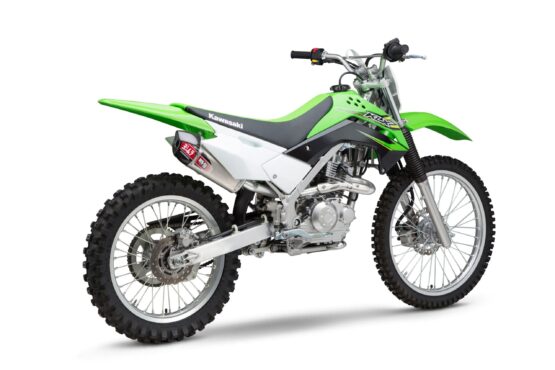 Yoshimura RS9 Works Finish Full Exhaust Silver Fits 11-21 Kawasaki KLX140 - Image 3